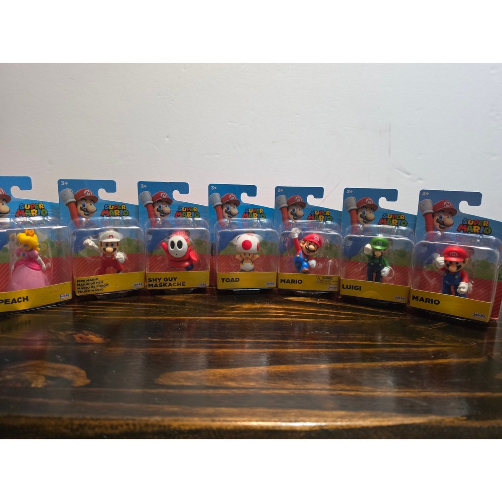 Jakks Pacific Super Mario 2.5 Inch Figure Lot Peach Luigi Toad Shy Guy 7 Pack
